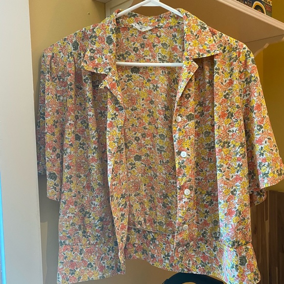 Vintage 80’s Floral Button Up Blouse - Picture 1 of 7